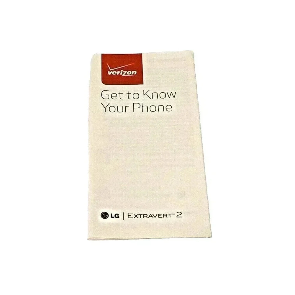 LG VN280 Extravert 2 Verizon Cell Phone Manual Instructions
